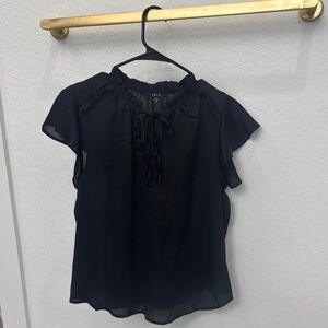 Iris Black Ruffle Blouse